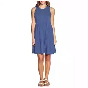 Gap Women's Lightweight Tiered Layered Sleeveless Summer Dress, Dutch Blue, XL